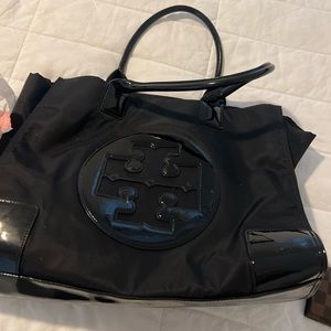 Tory Burch patent nylon tote